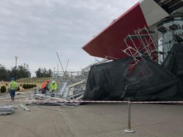 ქუთაისის აეროპორტში ხარაჩო ჩამოიშალა