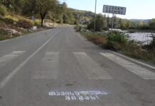 წალენჯიხის მუნიციპალიტეტში, გზებსა და მოსაცდელებზე წარწერა “თავისუფლება მიშას!” გამოსახეს