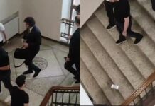 კობახიძის დასაცავად, “ოცნების” ახალგაზრდული ფრთის წევრმა, სტუდენტი კიბიდან დააგორა