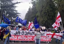 სხვისი არავისი არის საქართველო არის შენი-ზუგდიდში გრძელდება რუსული კანონის წინაღმდეგ აქცია