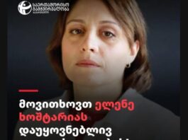 TI- ელენე ხოშტარიას ჯანმრთელობაზე პასუხისმგებლობა ივანიშვილსა და „ქართულ ოცნებას“ ეკისრებათ